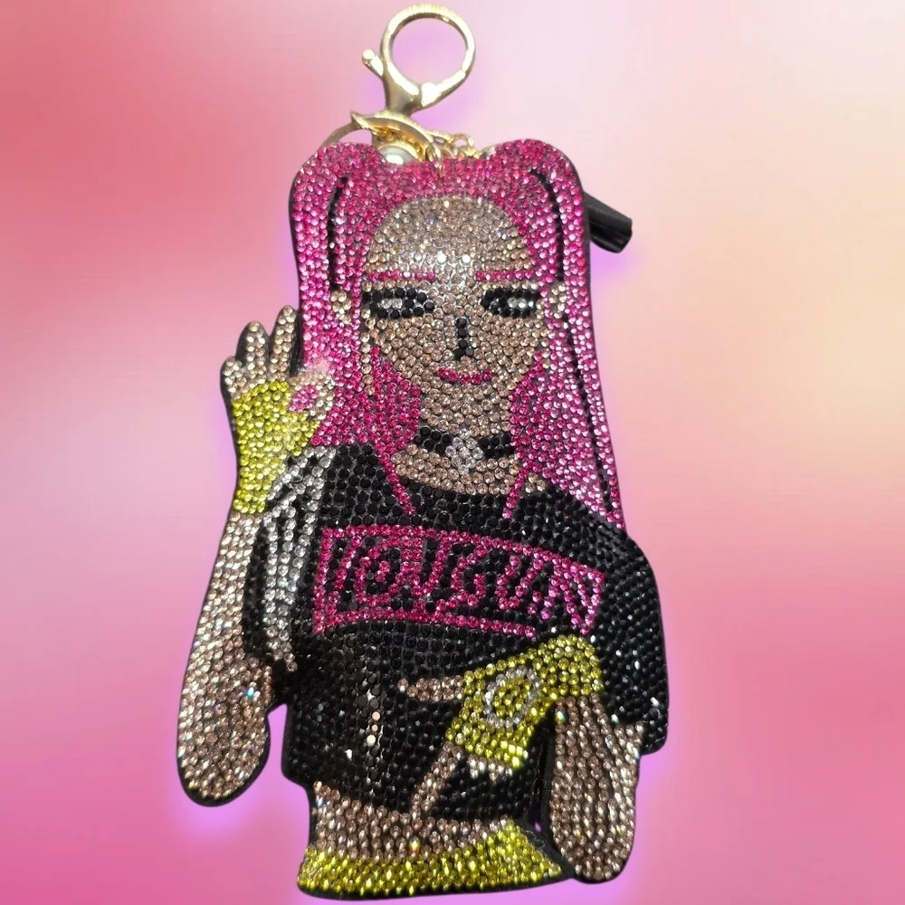 ✨ KPOP DEMON HUNTERS Rhinestone 5 Piece Bag Charm Set | Anime-Style Keychains ✨